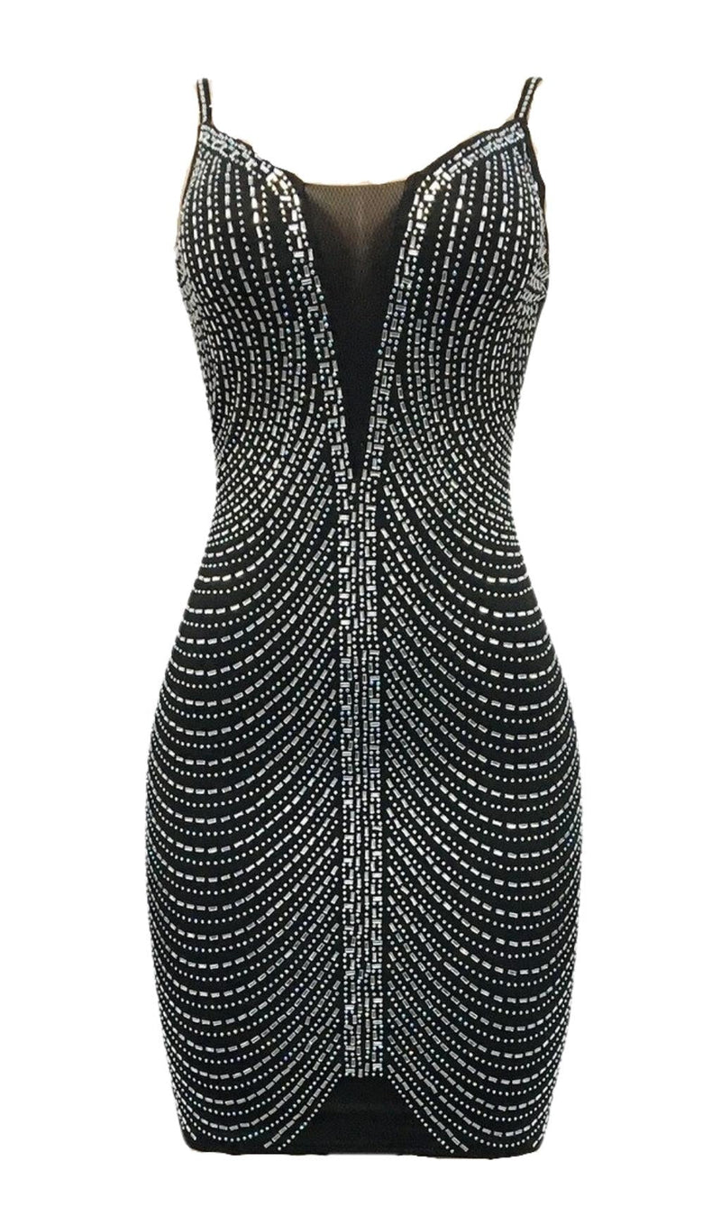 BANDAGE SEQUIN MINI DRESS IN BLACK Dresses styleofcb 