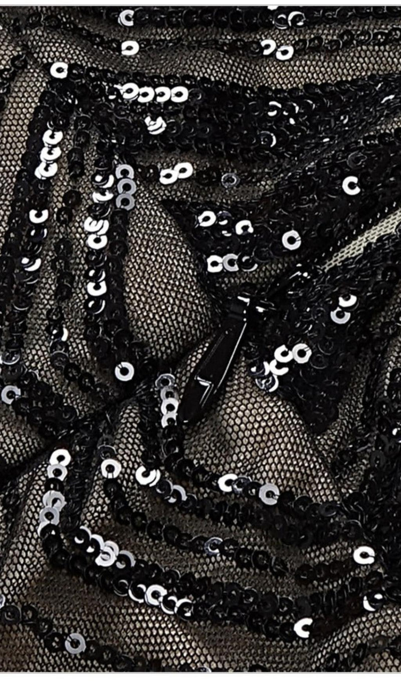 HALTER SEQUIN MAXI DRESS IN BLACK Dresses styleofcb 