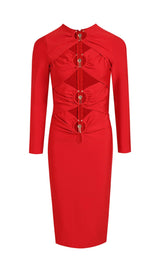 BANDAGE MIDI DRESS IN RED Dresses styleofcb 