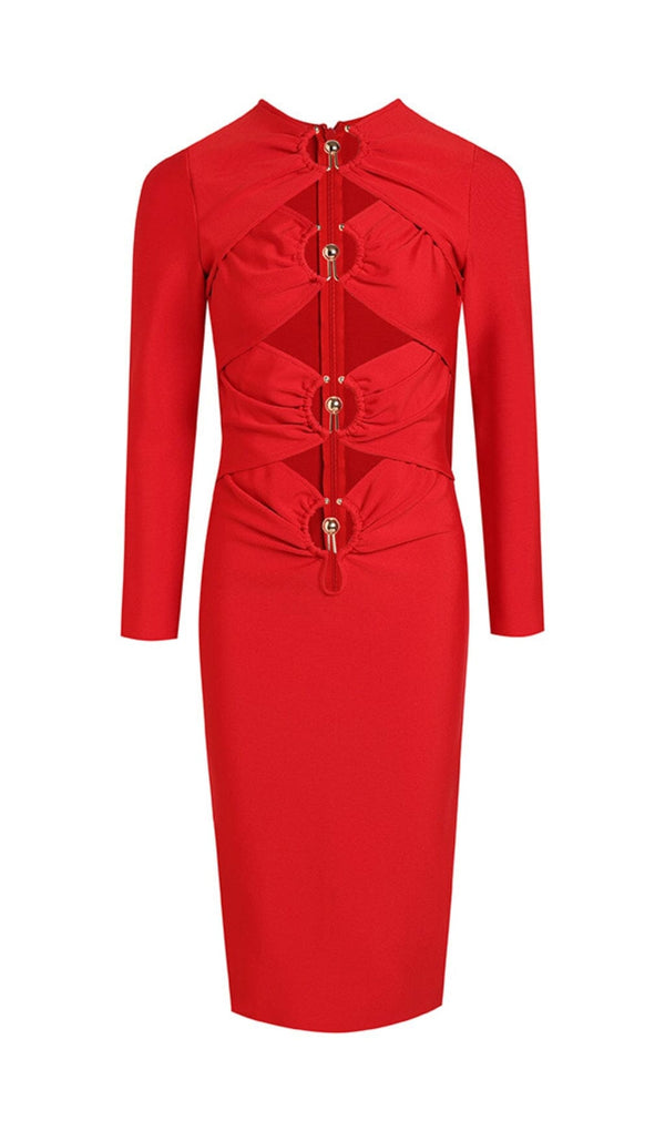 BANDAGE MIDI DRESS IN RED Dresses styleofcb 