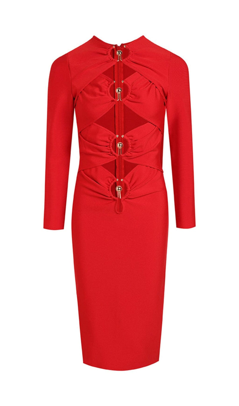 BANDAGE MIDI DRESS IN RED Dresses styleofcb 