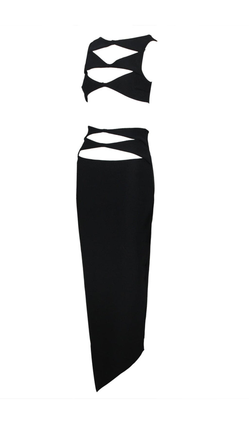 CUTOUT TWO PIECES SUIT IN BLACK styleofcb 