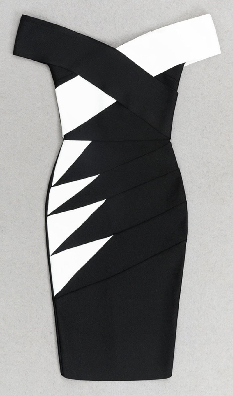 ASYMMETRIC RIB COLOURBLOCK MINI DRESS styleofcb 
