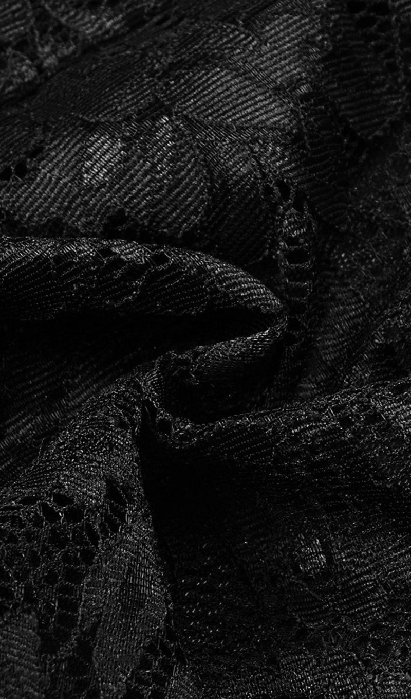 LACE LONG SLEEVE MINI DRESS IN BLACK Dresses styleofcb 