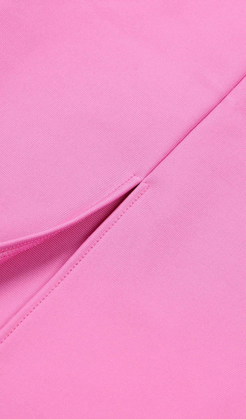 SQUARE SHOULDER CORSET MIDI DRESS IN PINK styleofcb 