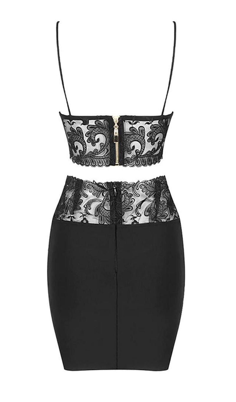 TWO-PIECE LACE BANDAGE MINI DRESS IN BLACK Dresses styleofcb 