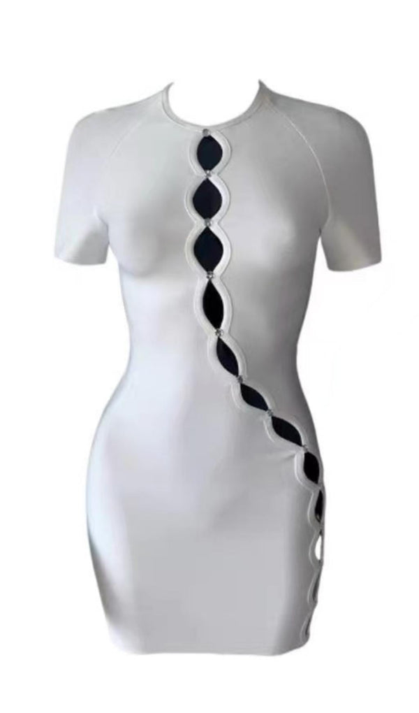 SHORT SLEEVE MINI DRESS IN WHITE Dresses styleofcb 