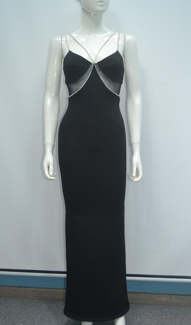 SLEEVELESS MAXI DRESS IN BLACK styleofcb 