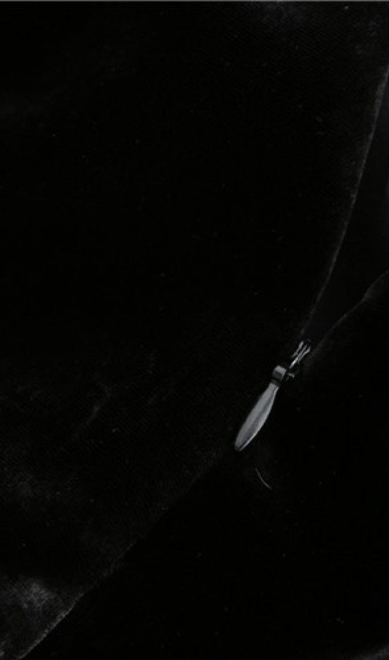 VELVET HALTERNECK MINI DRESS IN BLACK DRESSES styleofcb 