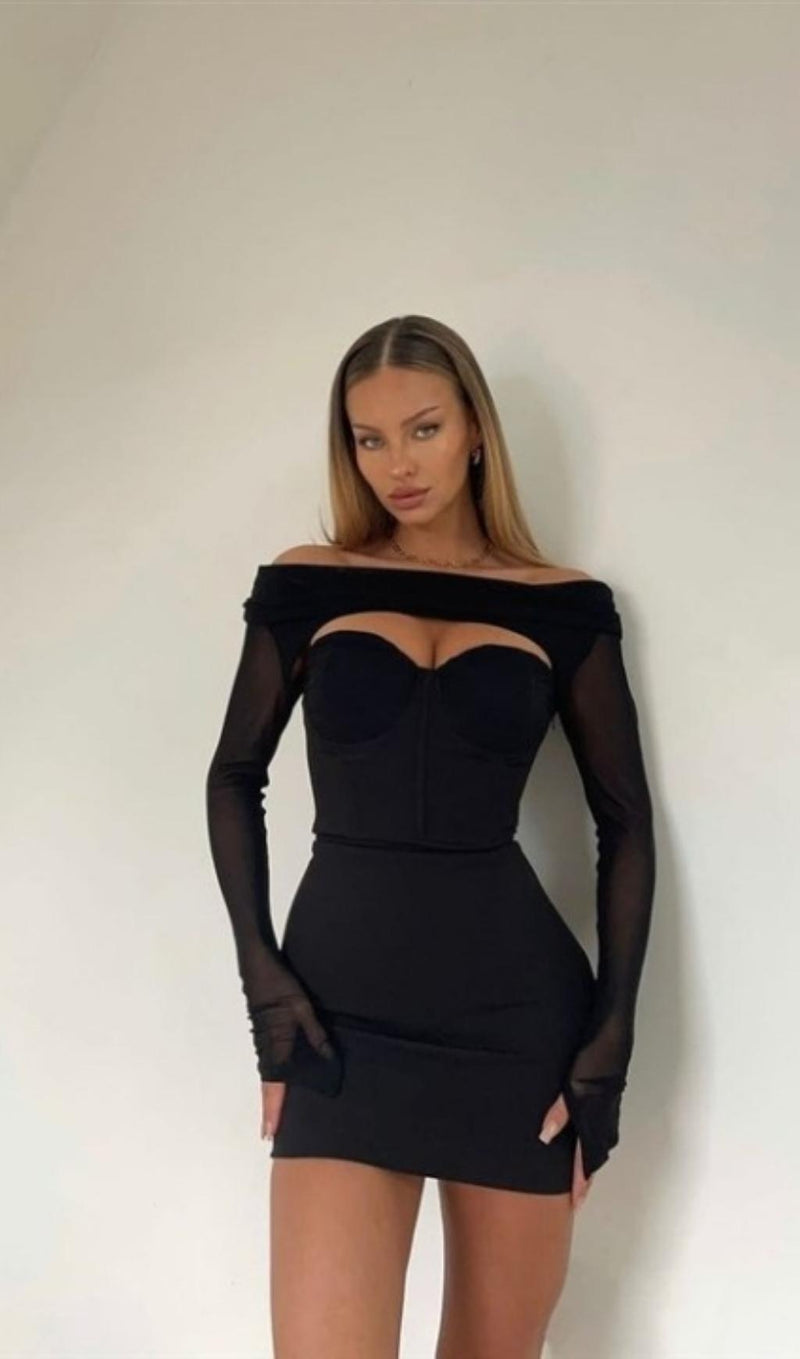 CUT OUT BODYCON MINI DRESS IN BLACK Dresses styleofcb 