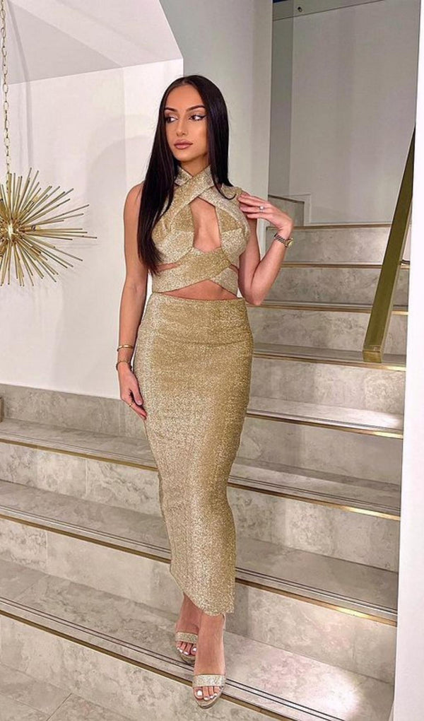 FRENCH CHAMPAGNE GOLD DRESS styleofcb 