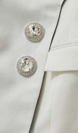 DIAMOND BUTTON LEATHER PATCHWORK BLAZER styleofcb 