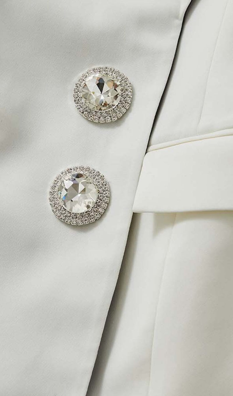 DIAMOND BUTTON LEATHER PATCHWORK BLAZER styleofcb 
