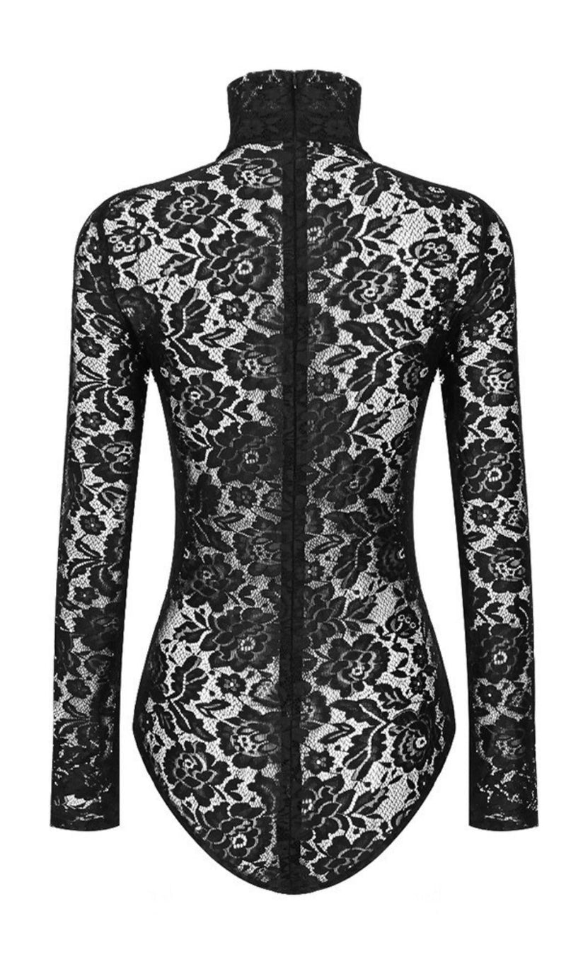 LACE LONG SLEEVE MINI DRESS IN BLACK Dresses styleofcb 