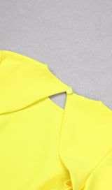 LONG SLEEVE TIGHT BACKLESS DRESS IN YELLOW DREESES styleofcb 