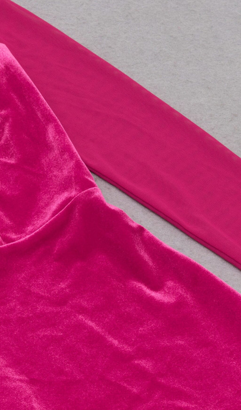 LONG SLEEVED SHEATH DRESS IN ROSE RED DRESSES styleofcb 
