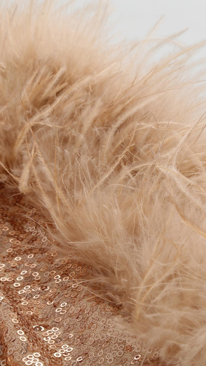 SEQUIN FEATHER MINI DRESS Dresses styleofcb 