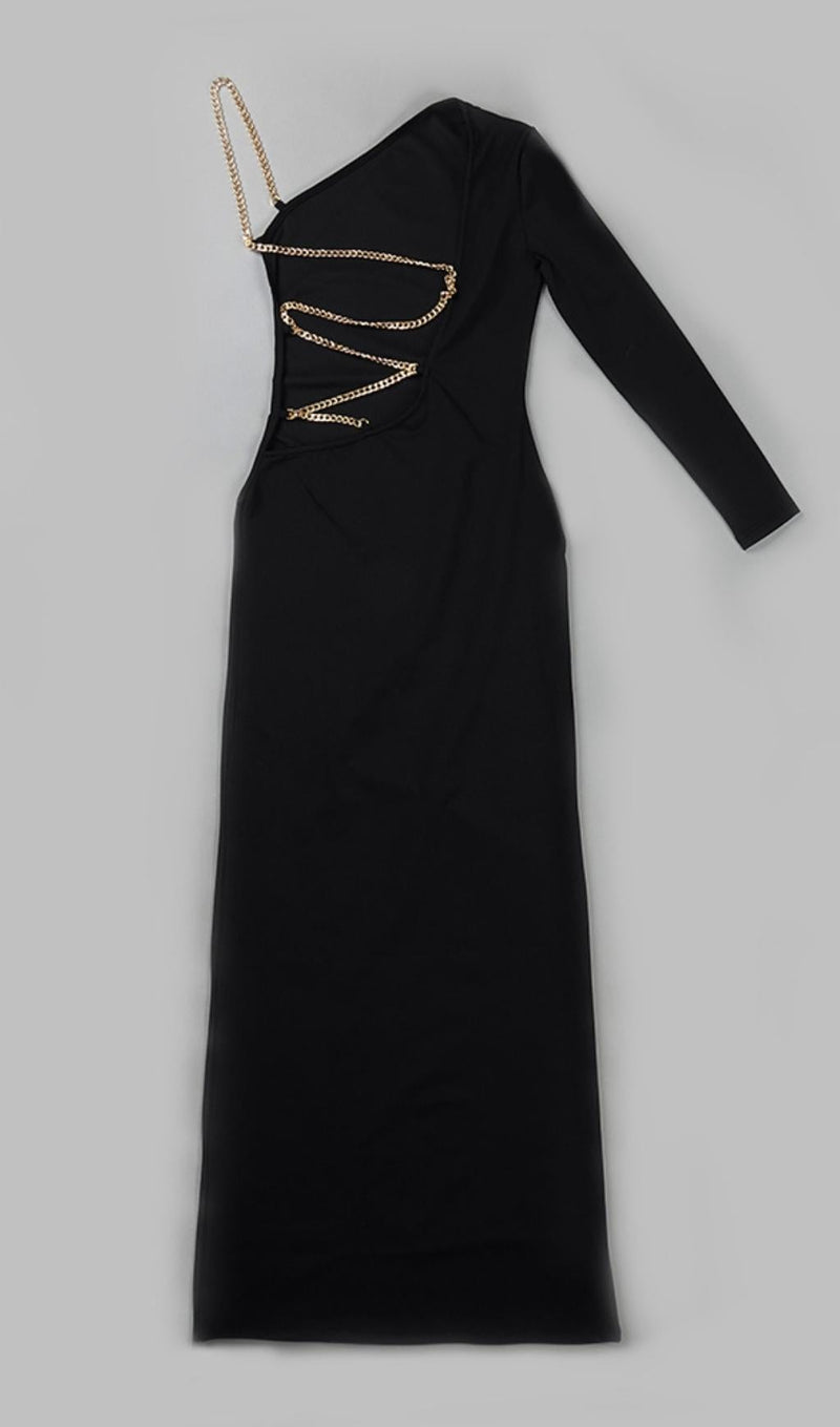 ONE SHOUDLER BACKLESS MAXI DRESS IN BLACK Dresses styleofcb 