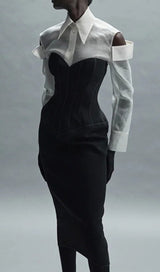TUBE TOP TIGHT ZIPPER DRESS IN BLACK DREESES styleofcb 