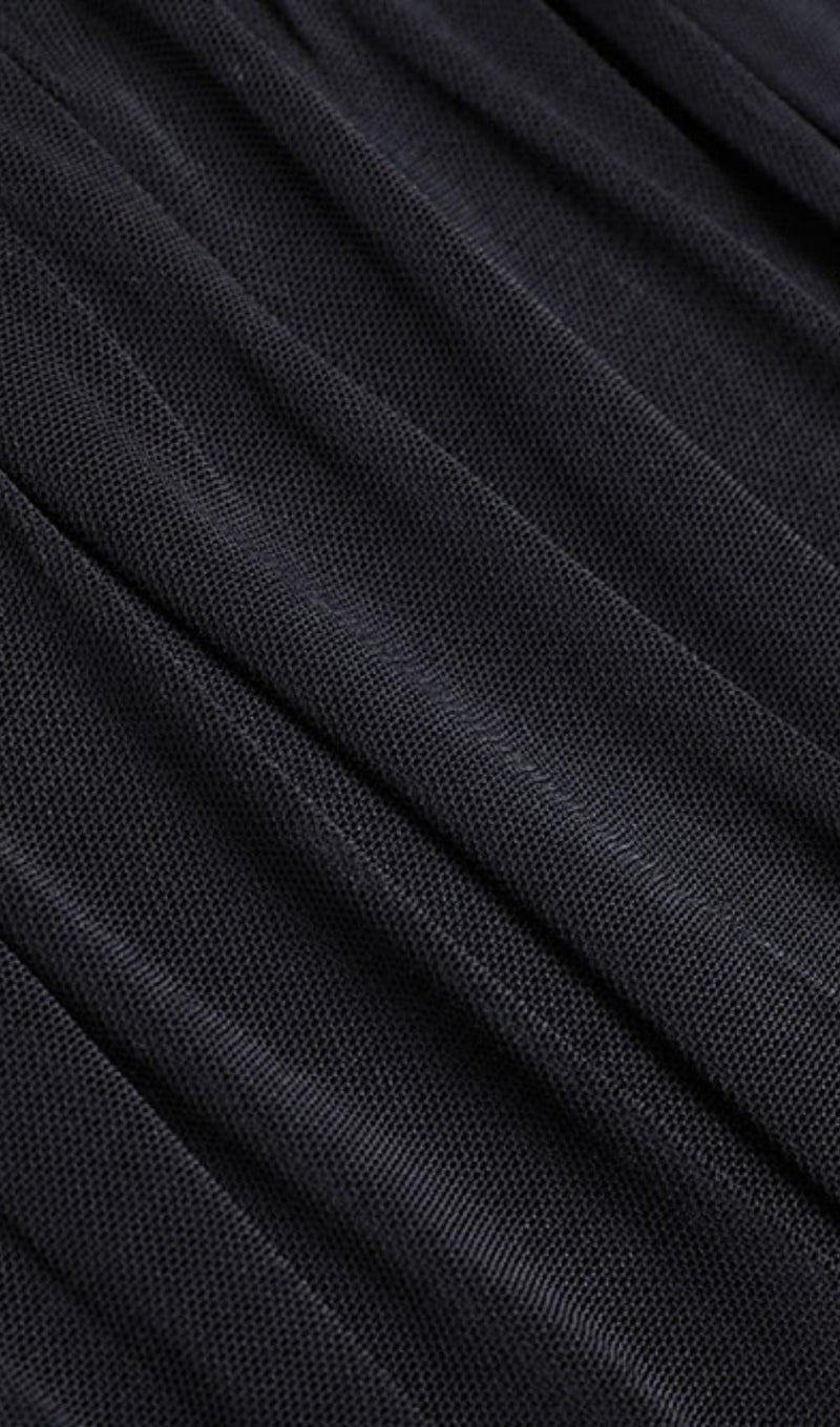 RUCHED STRAPLESS MIDI DRESS IN BLACK styleofcb 