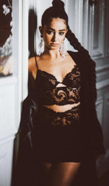 TWO-PIECE LACE BANDAGE MINI DRESS IN BLACK Dresses styleofcb 