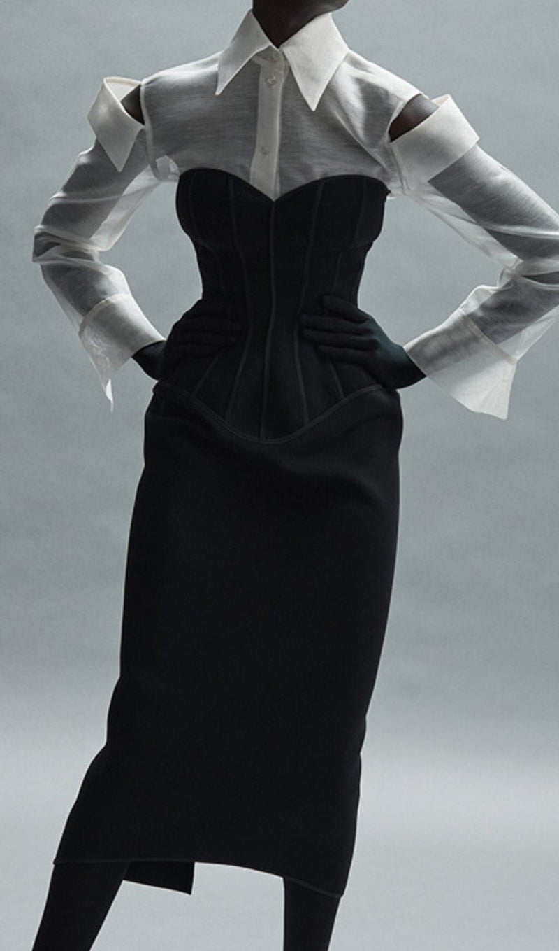 TUBE TOP TIGHT ZIPPER DRESS IN BLACK DREESES styleofcb 