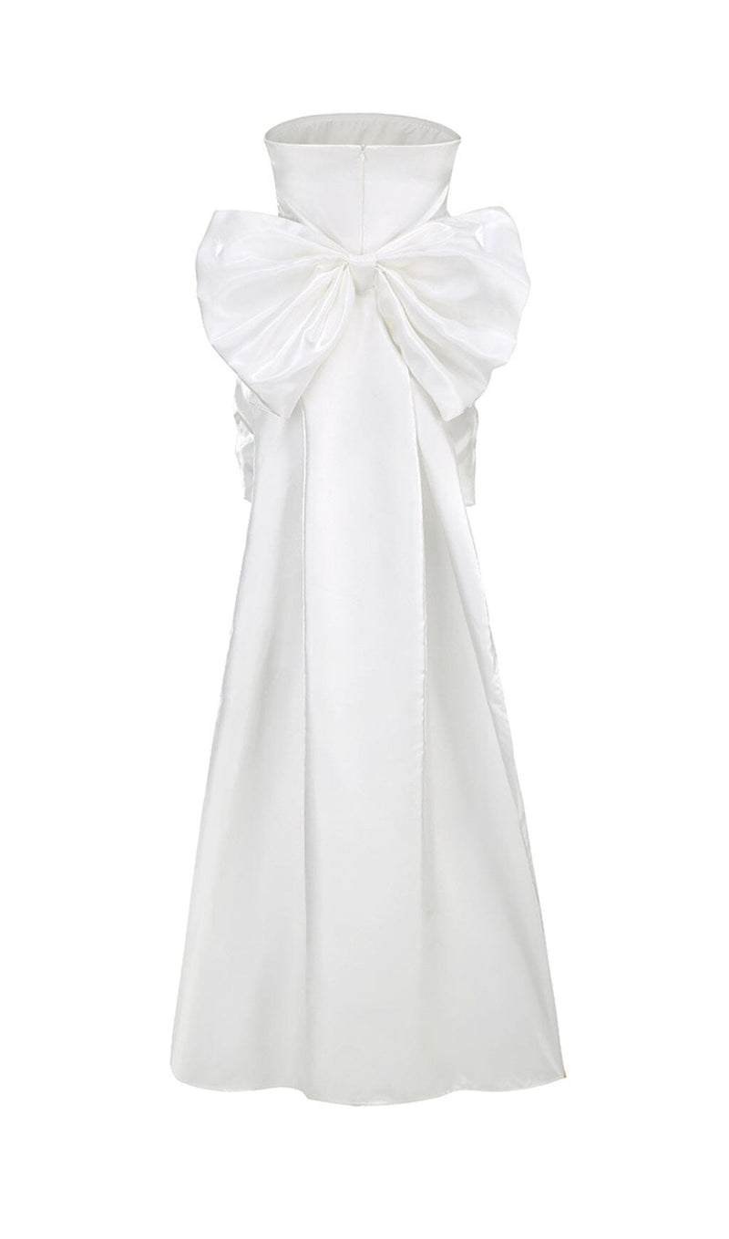 STRAPLESS BOWKNOT MINI DRESS IN WHITE Oh CICI 