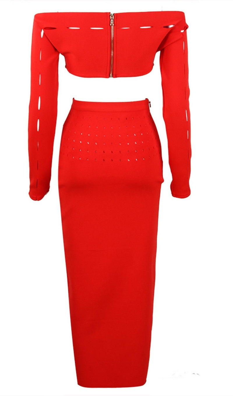 OFF THE SHOULDER BODYCON TWO PIECE SET Clothing styleofcb 