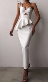 IRREGULAR FLOUNCES FROCK DRESS IN WHITE styleofcb 