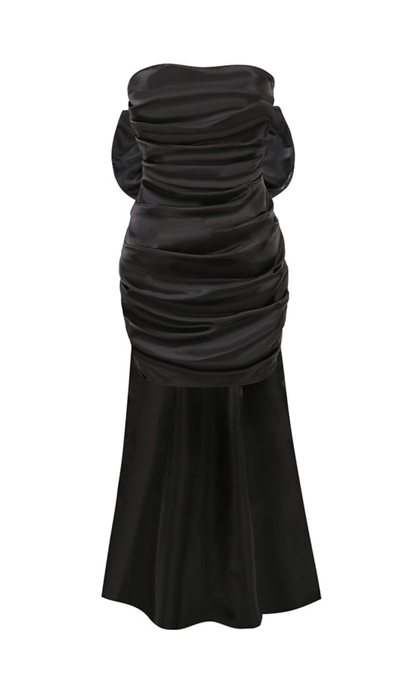 STRAPLESS BOWKNOT MINI DRESS IN BLACK Oh CICI 