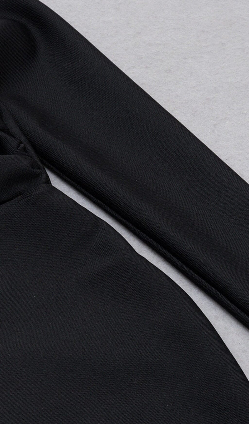 BLACK STITCHED HALTERNECK DESIGN MIDI DRESS Dresses styleofcb 