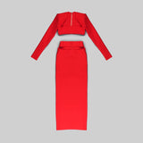 RED TWO PIECES BANDAGE SET styleofcb 