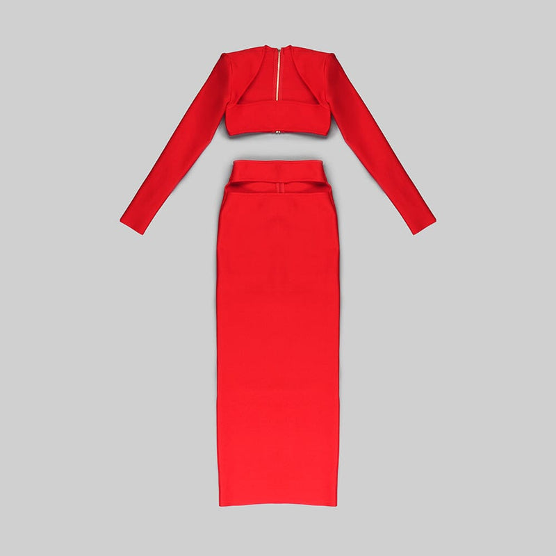 RED TWO PIECES BANDAGE SET styleofcb 