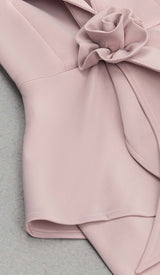 APPLIQUÉD BANDAGE MIDII DRESS IN PALE PINK DRESS STYLE OF CB 
