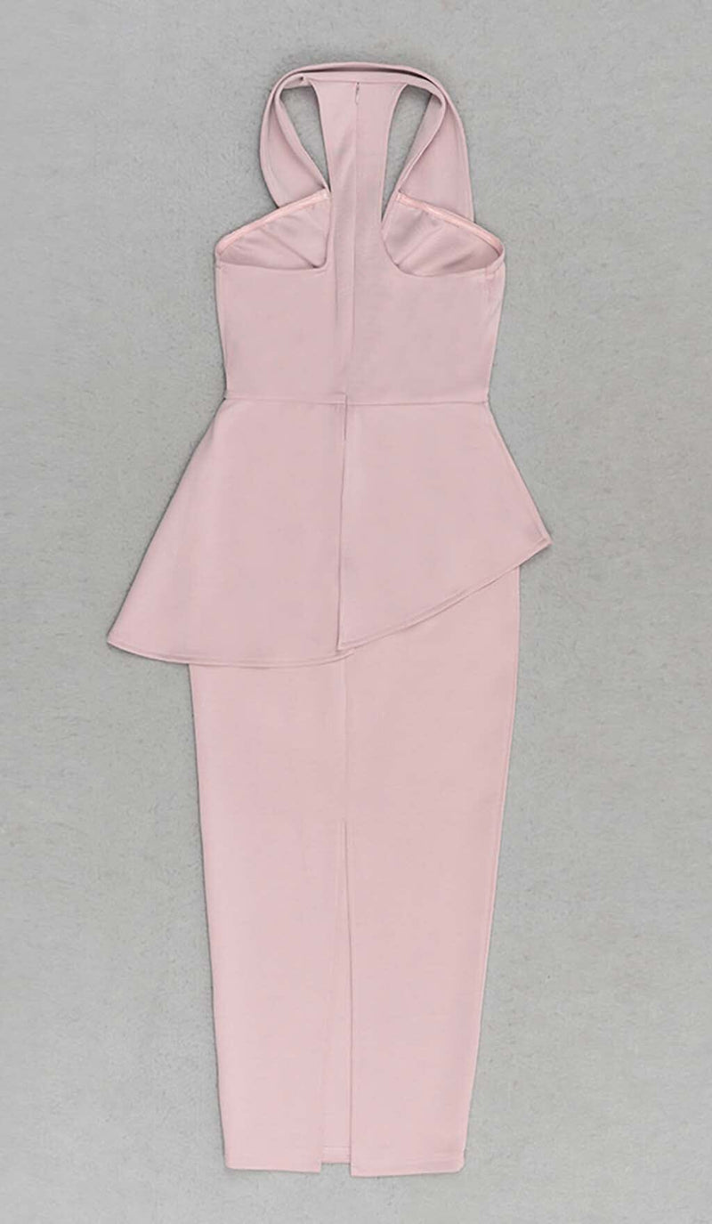 APPLIQUÉD BANDAGE MIDII DRESS IN PALE PINK DRESS STYLE OF CB 