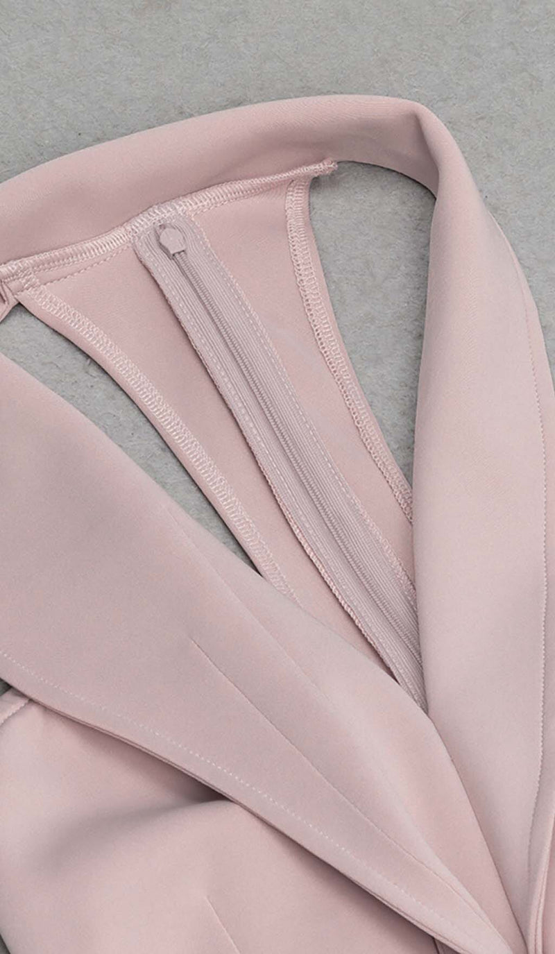 APPLIQUÉD BANDAGE MIDII DRESS IN PALE PINK DRESS STYLE OF CB 