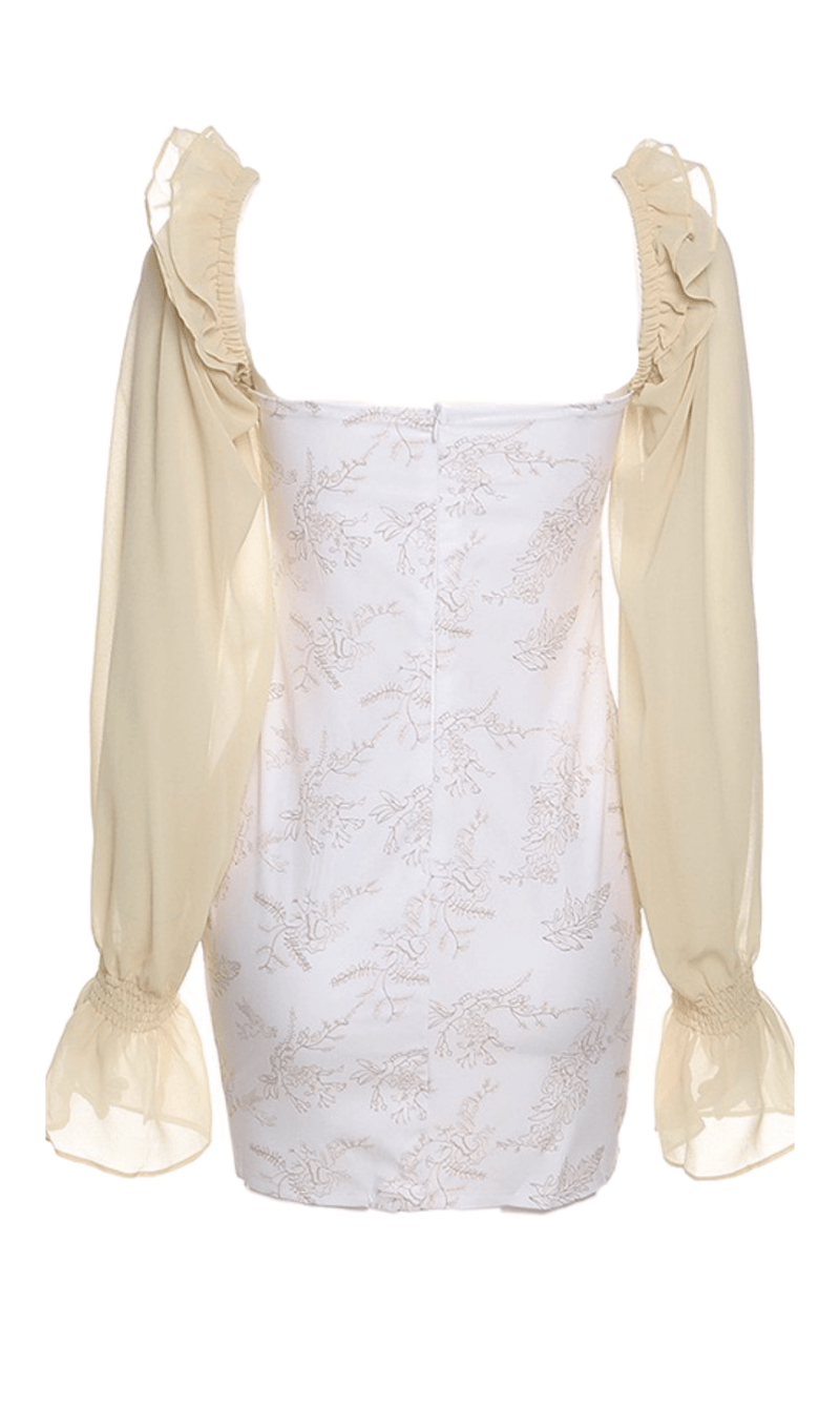 APRICOT FLARED SLEEVE PRINT MINI DRESS Dresses styleofcb 