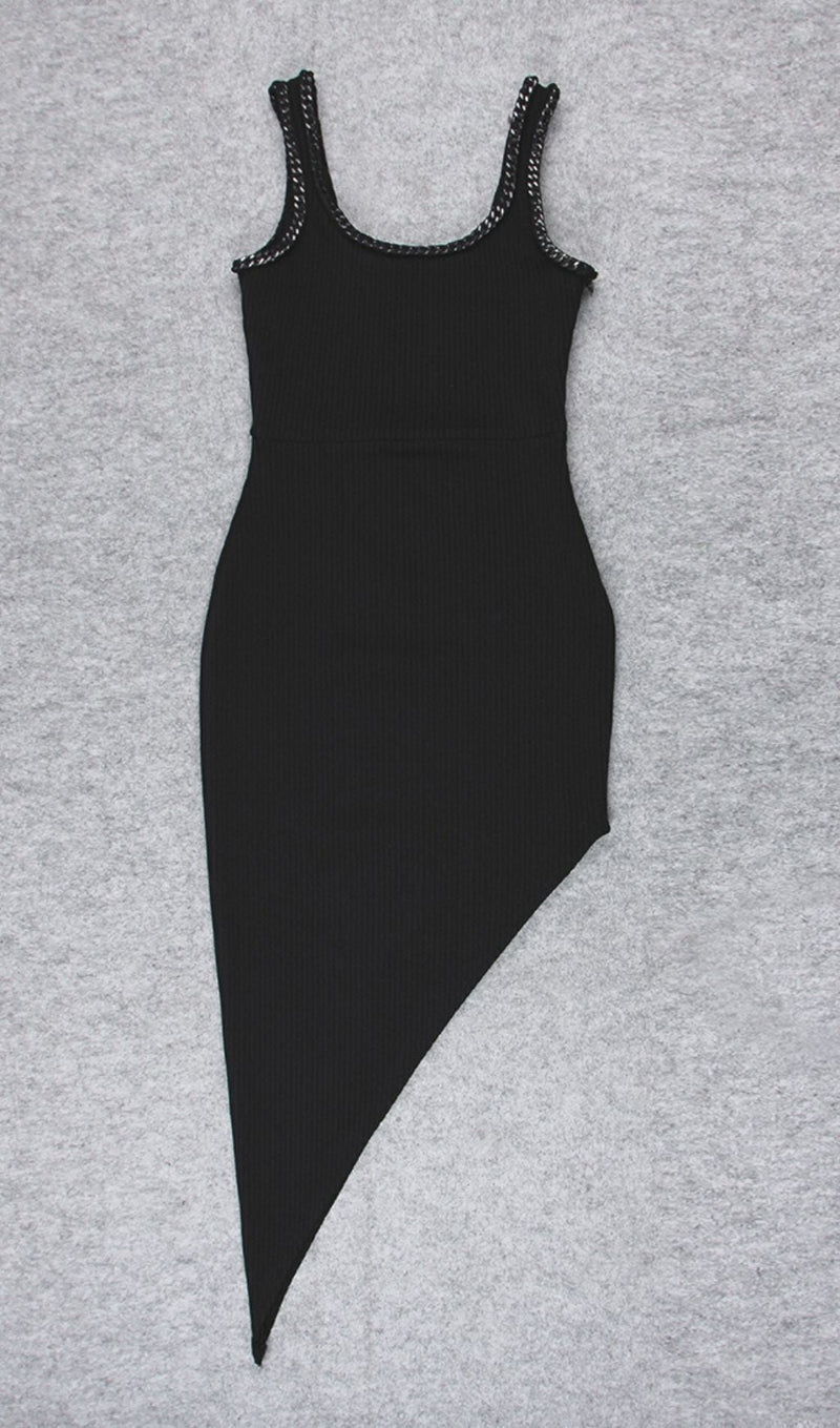 ASYMMETRIC BANDAGE MIDI DRESS IN BLACK Dresses styleofcb 
