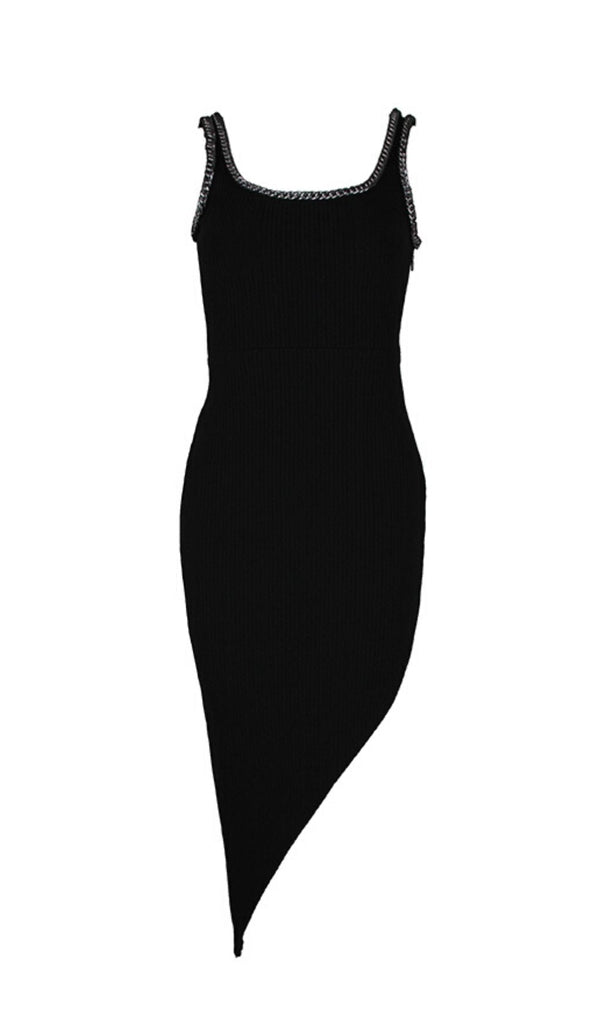 ASYMMETRIC BANDAGE MIDI DRESS IN BLACK Dresses styleofcb 