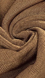 ASYMMETRICAL PATTERN MESH JUMPSUIT IN BROWN DRESS STYLE OF CB 