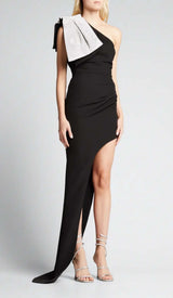 ASYMMETRIC DIAMOND HIGH-LOW DRESS IN BLACK DRESS STYLE OF CB 