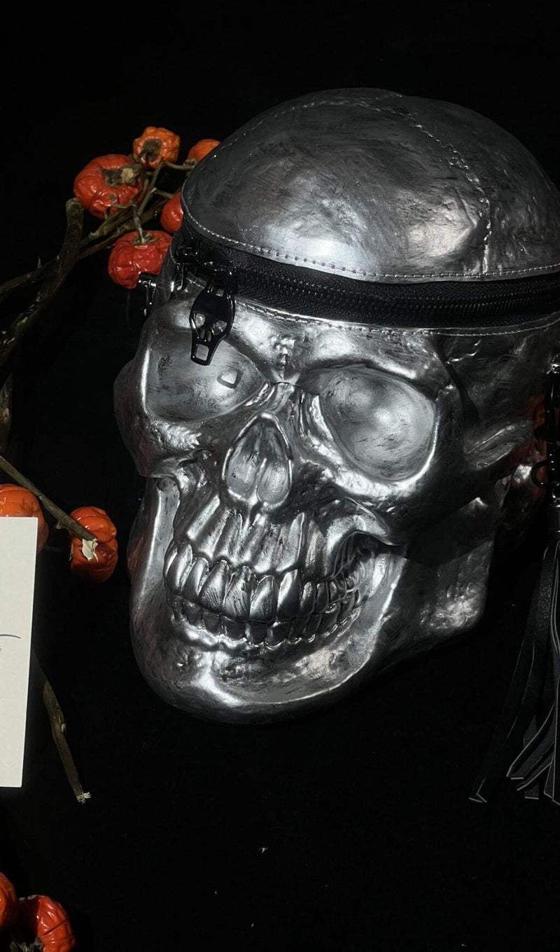 SILVER SKULL CLUTCH Bags sis label 