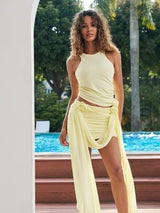 ROSE RUCHED SKIRT SET IN YELLOW Sets styleofcb 