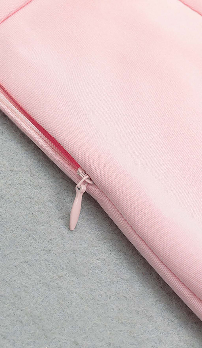 BANDEAU MERMAID MIDI DRESS IN PINK DRESS STYLE OF CB 