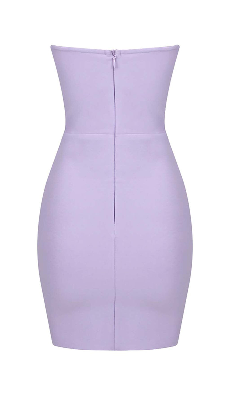 BANDEAU BANDAGE MINI DRESS IN LILAC DRESS STYLE OF CB 