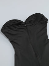 BANDEAU DRAPE MAXI DRESS IN BLACK DRESS styleofcb 