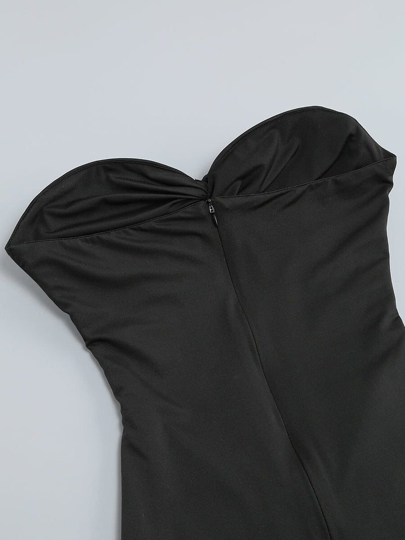 BANDEAU DRAPE MAXI DRESS IN BLACK DRESS styleofcb 