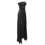BANDEAU RUCHED MAXI DRESS IN BLACK DRESS STYLE OF CB 