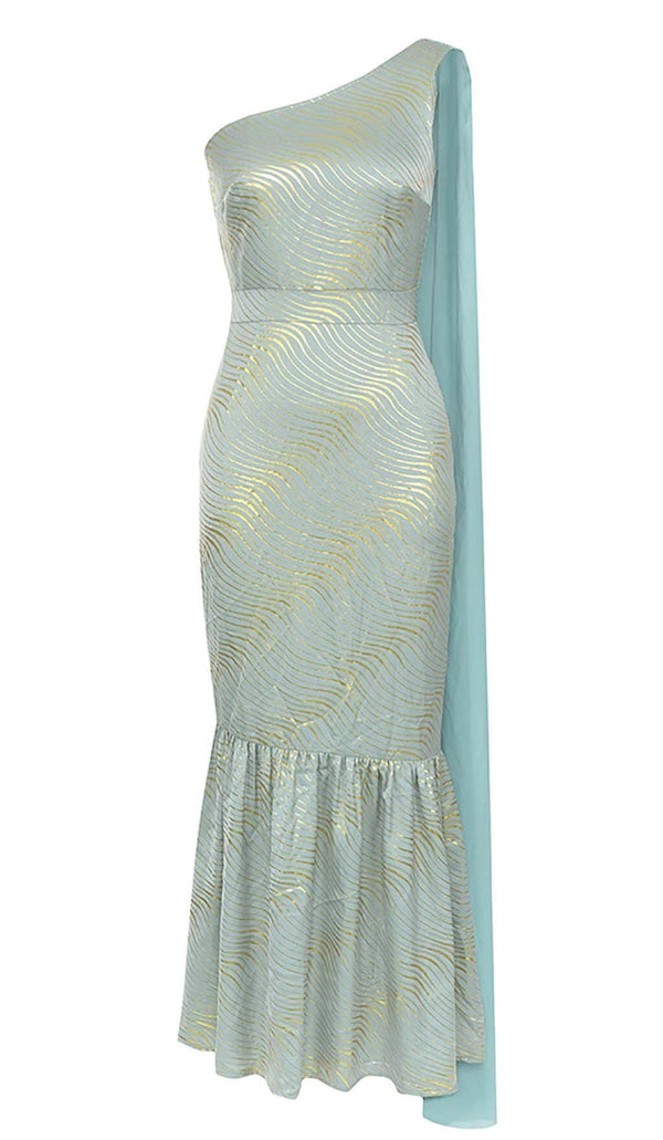 BAROQUE STRIPE MIDI DRESS IN BALLAD BLUE DRESS sis label 