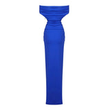 SPLIT SATIN CORSET DRESS IN BLUE DRESS styleofcb 